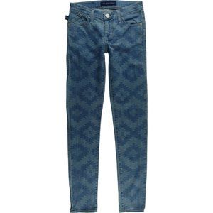 Rock & Republic Berlin Skinny Jeans Womens 0 Pattern Print Stretch Low Rise B595